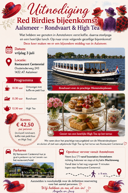 03-07-2026 Rondvaart en high tea in Aalsmeer
